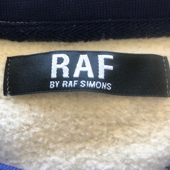 Raf By Raf Simons Geometric navy inserts Gray Sweatshirt Sz XS - Picture 7 of 7